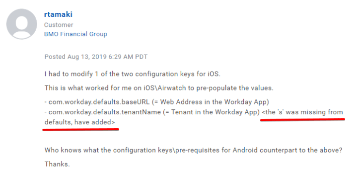 Correct keys for Android using Airwatch MDM _ Work