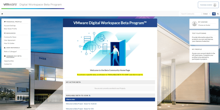 VMware Digital Workspace Beta Program™ - Google Ch