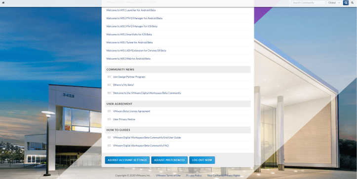 VMware Digital Workspace Beta Program™ - Google Ch1