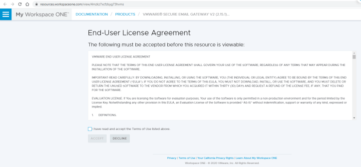VMware® Secure Email Gateway V2 (2.15.1) - Google