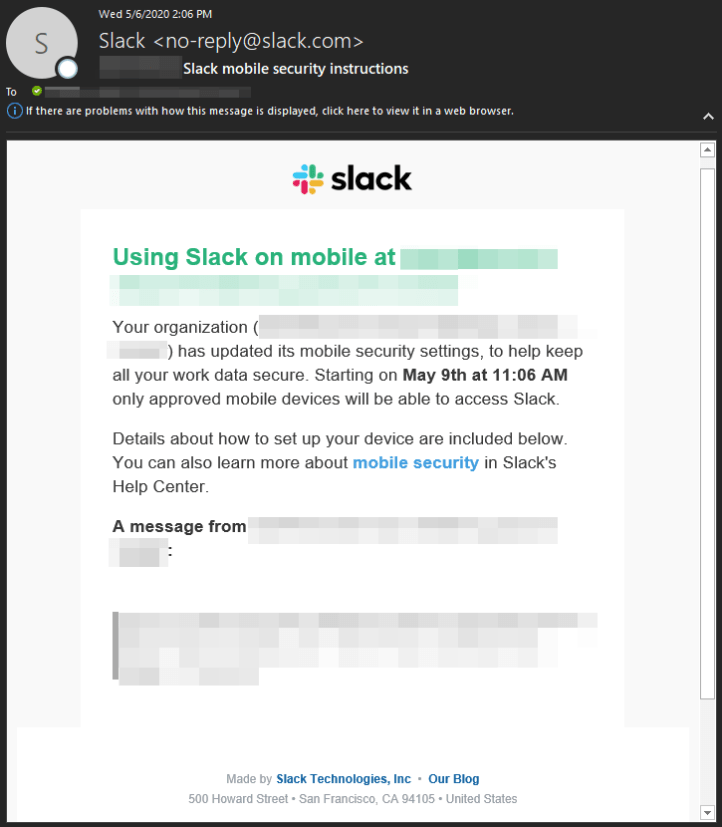 [EXTERNAL] Slack mobile security instructions - Me